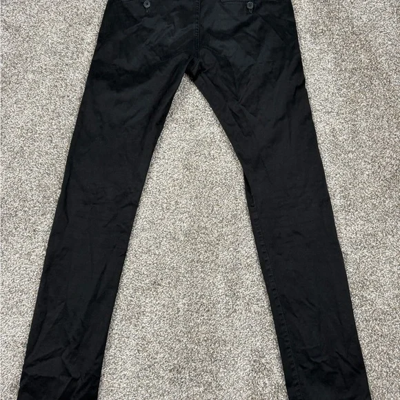 Saint Laurent Paris SLP Black Slim Fit Twill Chinos Side Tab Adjusters Size 29